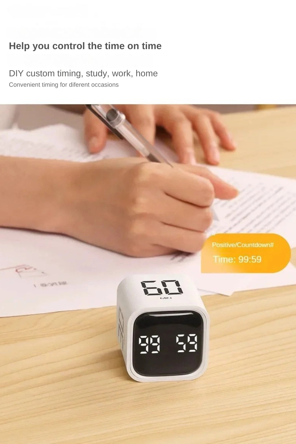 Productivity Cube Timer Flipping LED Display