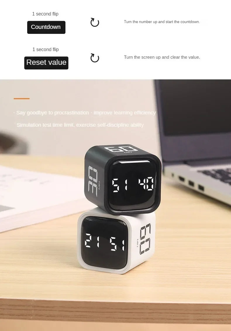 Productivity Cube Timer Flipping LED Display